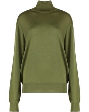 Saint Laurent Wool Blend Turtleneck Sweater - Green