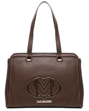 Love Moschino Bag With Large Logo - Brown
