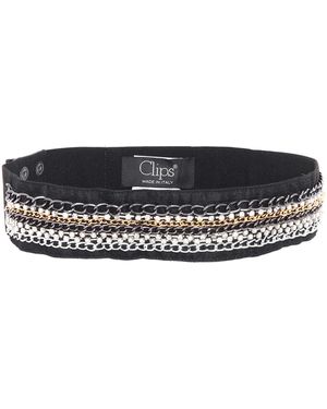 Clips Belt With Chains Other Fibers - Black