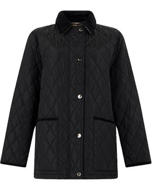Burberry Quilted Jacket With Collar Polyamide Puffer - Black