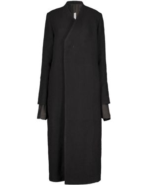 Rick Owens Museum Wool Coat Clothing - Black
