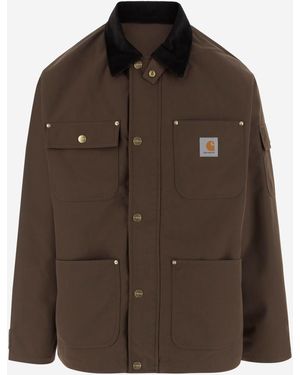 Carhartt Clapton Jacket With Logo - Brown