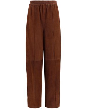 Fabiana Filippi Suede Trousers Ebano - Brown