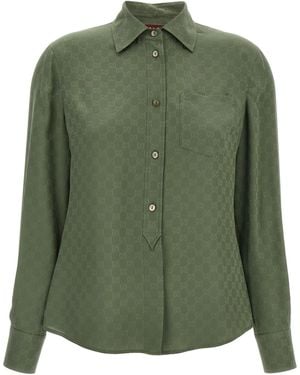 Gucci Gg Silk Jacquard Shirt - Green
