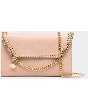Stella McCartney Cream Faux Leather Mini Falabella Crossbody Bag - Pink