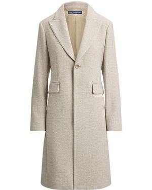Ralph Lauren Wool Coat With Logo - White