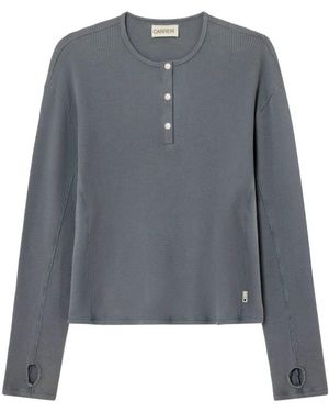 Carrera Henley Waffle-Knit Cotton Sweater - Blue