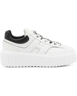 Hogan H-Stripes Leather Trainers - White