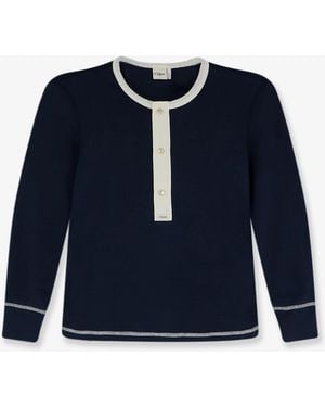 Chloé Cotton Sweater With Contrasting Inserts - Blue