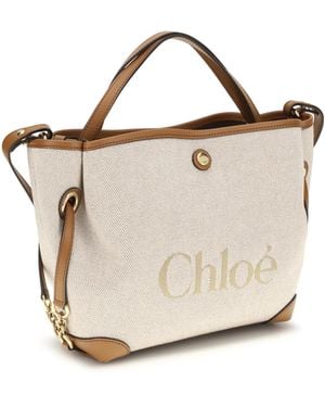 Chloé Handbag Clover Fabric Handbags - White