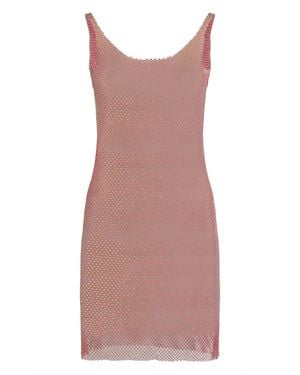 Santa Brands Knitted Mesh Dress With Rhinestones Polyester - Pink
