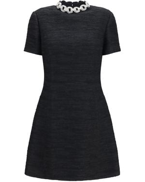 Valentino Embroidered Mini Dress - Black