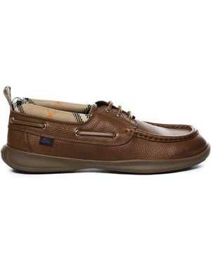 Burberry Flat Shoes Calf Grain Leather (Bos T - Brown