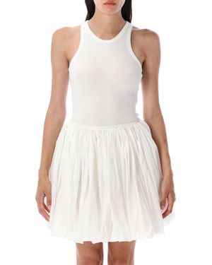 Alaïa Sculpting-Rib Jersey Bodysuit Cotton - White