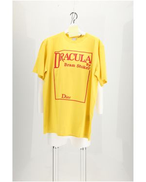 Dior T-Shirt Dracula Print Cotton T-Shirts - Yellow