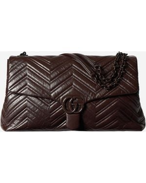 Gucci Marmont Shoulder Bag Calfskin - Brown