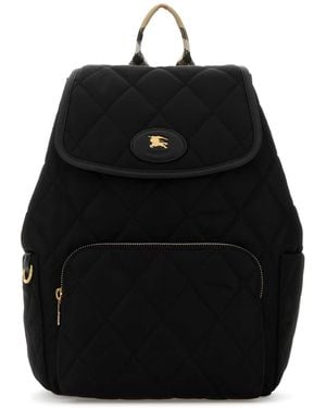 Burberry Fabric Horseshoe Backpack - Black