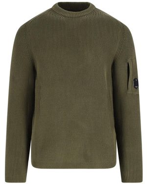 C.P. Company Logo Crewneck Jumper - Green