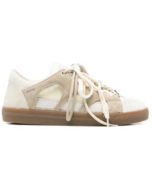 Santha Panelled Lace-Up Trainers - Natural
