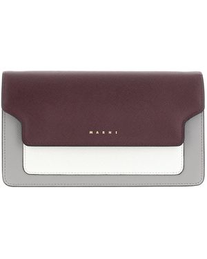 Marni Leather Card Case - Purple