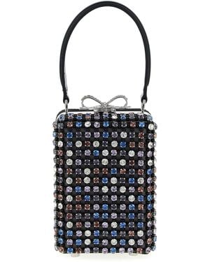 Self-Portrait 'Multi Crystal Chainmail' Handbag - Blue
