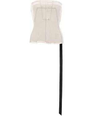 Rick Owens Denim Bustier Top - White