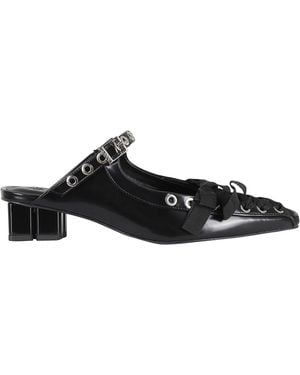 Ganni Eyelets Lace Up Mule Box Oleatex Recycled Polyester Calzature - Black