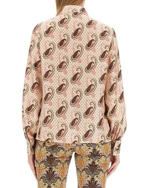 Etro Paisley Print Shirt Silk - Natural