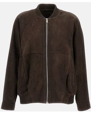 DESA NINETEENSEVENTYTWO Draped Bomber Oversize Jacket - Brown