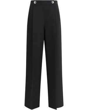 Giorgio Armani Silk Crepe Cady One-Dart Pants - Black