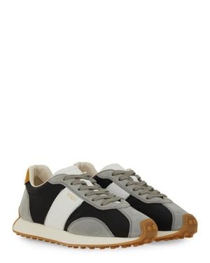 Tod's T Vintage Sneaker Leather Fabric Sneakers - Gray