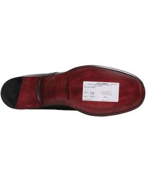 Dolce & Gabbana Calfskin Leather Derby Dress Shoes - Red