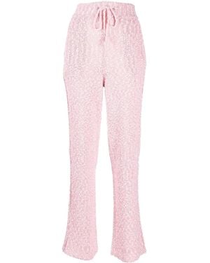 Ferragamo Ferragamo Drawstring-Fastening Knit Trousers - Pink