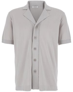 Kangra Shirt With Notched Revers Collar And Short Sleeves - Grey