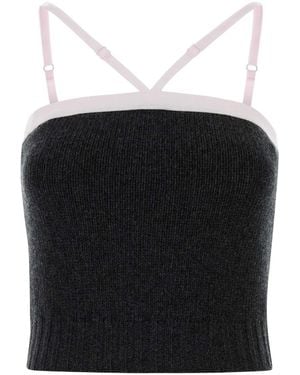 Prada Charcoal Wool Blend Top - Black