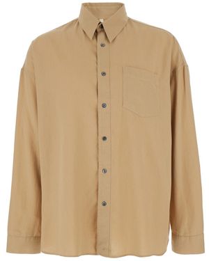 sunflower Stable Shirt With Classic Collar And Dropped Shoulders - Natural