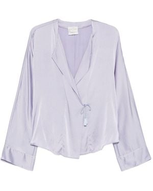 forte_forte Silk Satin Shirt - Purple