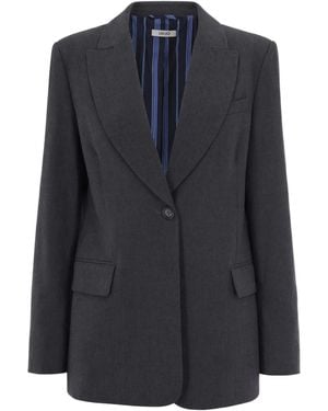Liu Jo Tailored Single-Breasted Blazer With Lance Lapel And Striped Lining - Blue