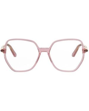 Dior Eyeglasses Square Full Rim, Shiny Bordeaux Frame And Clear Demo Lenses Lens Minicdos8I4300 Sunglasses - Metallic