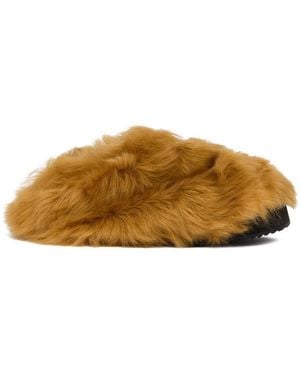 The Attico Fluffy Mini Robin Mules - Brown