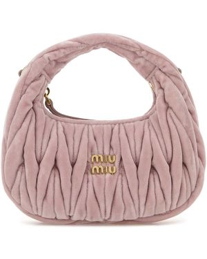 Miu Miu Velvet Mini Wander Handbag - Pink