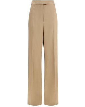 Valentino Garavani Beige Silk Dress Trousers - Natural