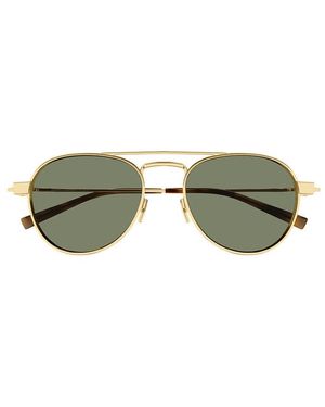 Saint Laurent Sl708 003 Shiny- Browline Sunglasses - Green