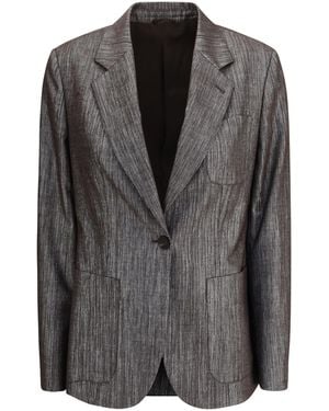Brunello Cucinelli Lurex Fabric Blazer - Black