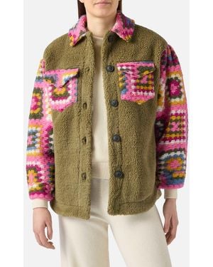 MC2 Saint Barth Sherpa Overshirt With Crochet Details - Red