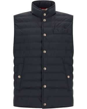 Brunello Cucinelli Brunello Cucinelli Goose Down-Filled Quilted Gilet - Blue