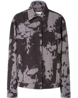 Fendi Ff Animalier Denim Jacket - Grey