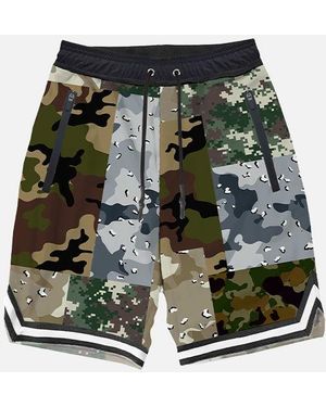 MC2 Saint Barth Boy Long Swim Shorts With Camouflage Print Swimshort - Green