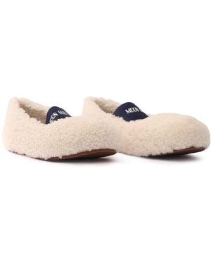 Moon Boot Mb Shearling Ballerina - Natural