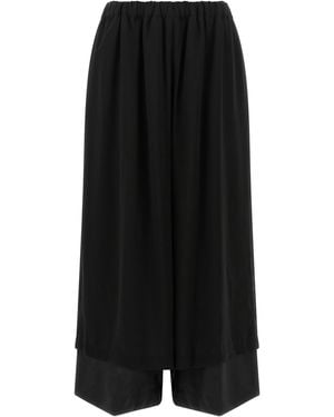 Comme des Garçons Comme Des Garçons Wool, Layered Hem Pants - Black